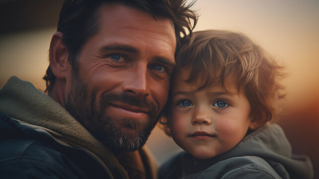 Warm pictures of father and child
