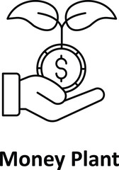 Obraz premium Money plant Vector icon which can easily modify or edit