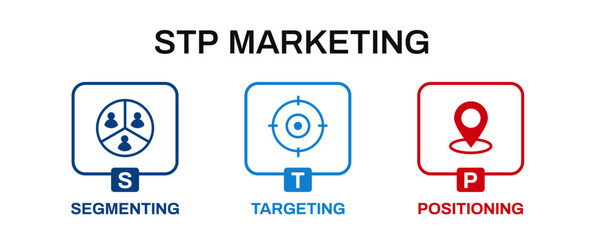 Stp marketing chart. Customer strategy for segmentation and targeting with positioned analysis of financial clients and management of market vector situation