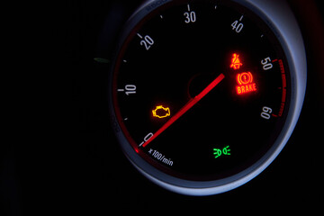 Light error illuminated on car dashboard