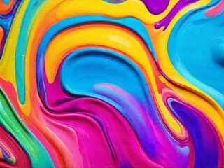 Colorful abstract fluid background. Liquid marble background. Liquid painting abstract texture. An intensely colorful blend of vibrant acrylic colors.