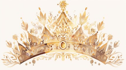 A stunning hand drawn crown doodle crafted in 2d illustration design graces the scene