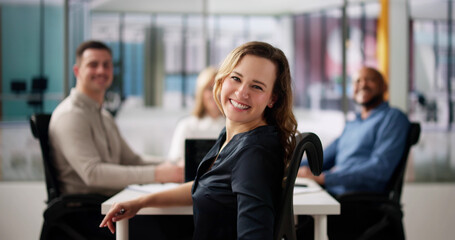 Woman Teamworking In Happy Diverse Group