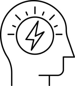 Brain thunder Vector icon which can easily modify or edit