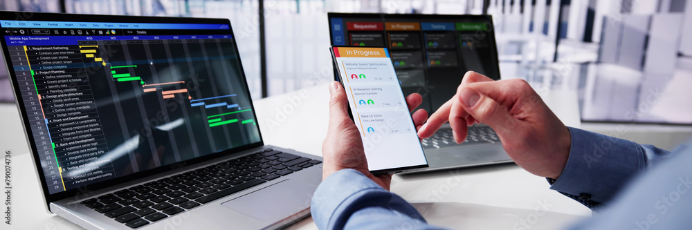 Aufkleber Project Manager Using Agile Software