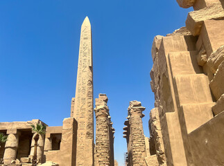 Ancient Obeliskin the Tempel of Pharao Amun