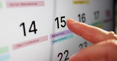 Man Using Agenda Calendar Schedule App