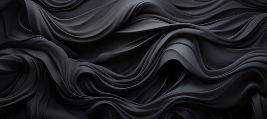 A black and white image of a long, flowing piece of fabric