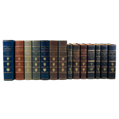 A series of leather-bound classic novels Transparent Background Images 