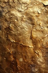 Detailed close-up of a single blob of gold paint with a glossy texture and metallic sheen - obrazy, fototapety, plakaty