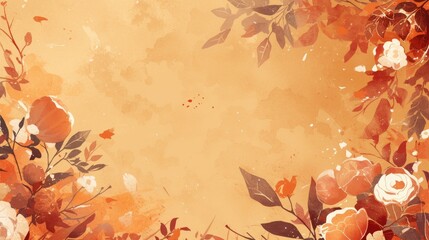 Design featuring a rich autumn floral backdrop color