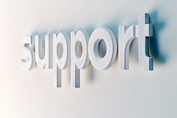 the word "support" in bold and uppercase letters against a simple white background, symbolizing the strength and reliability that comes from being supported by others.