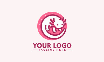 Fototapeta na wymiar Axolotl vector logo Vector Logo Illustration Axolotl