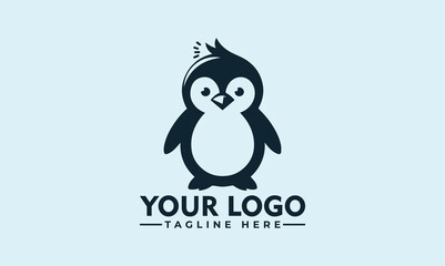 penguin logo vector Cute and friendly penguin logo penguin bearing a hump on its back.