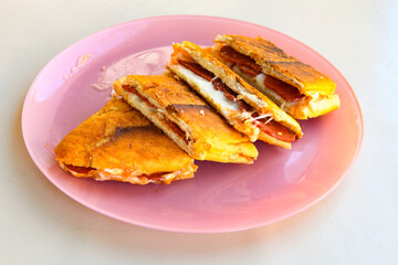 Turkish karisik atom  tost ( kasarli bazlama tost) . Sucuklu, Kasarli, kavurmali karisik tost. Flat...
