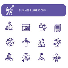 Business line icons vector set 