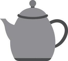 Vector grey color teapot isolated illustration flat design