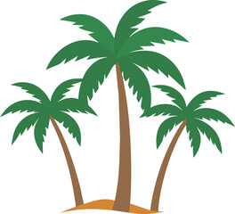 Illustration of a palm tree isolated on a white background done in retro style