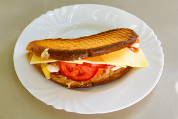 Turkish karisik atom  tost ( kasarli bazlama tost) . Sucuklu, Kasarli, kavurmali karisik tost. Flat baked bread toasted