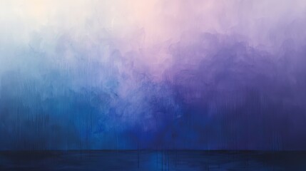 A painting featuring a vivid blue and purple sky, with soft brushstrokes creating a dreamy and colorful atmosphere - obrazy, fototapety, plakaty