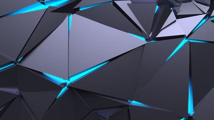 Abstract Polygonal Blue Light Background Art Backgrounds 3D Illustration Volume-6