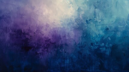 A dynamic abstract painting featuring vibrant blue and purple colors blended in fluid, sweeping strokes - obrazy, fototapety, plakaty