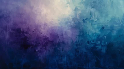 Fotobehang A dynamic abstract painting featuring vibrant blue and purple colors blended in fluid, sweeping strokes © Constantine Art