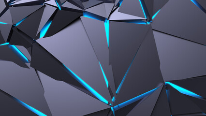 Abstract Polygonal Blue Light Background Art Backgrounds 3D Illustration Volume-2