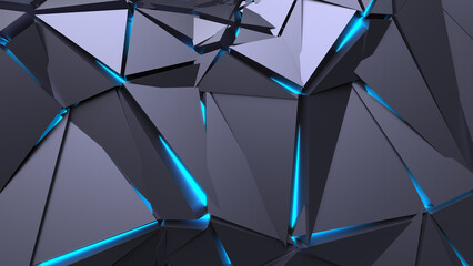Abstract Polygonal Blue Light Background Art Backgrounds 3D Illustration Volume-1