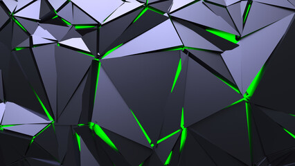 Abstract Polygonal Green Light Background Art Backgrounds 3D Illustration Volume-3