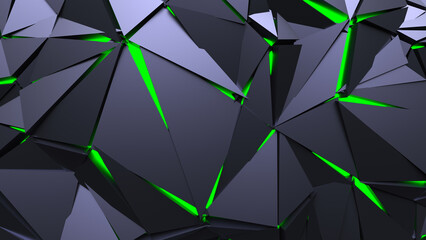 Abstract Polygonal Green Light Background Art Backgrounds 3D Illustration Volume-4