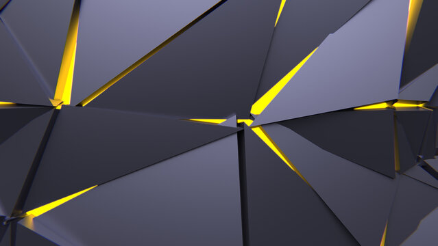 Abstract Polygonal Yellow Light Background Art Backgrounds 3D Illustration Volume-3