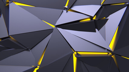 Abstract Polygonal Yellow Light Background Art Backgrounds 3D Illustration Volume-5