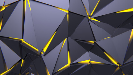 Abstract Polygonal Yellow Light Background Art Backgrounds 3D Illustration Volume-6