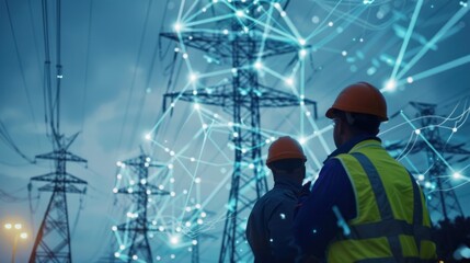 team of engineers working on a complex power grid, collaboration essential for ensuring a reliable energy supply.