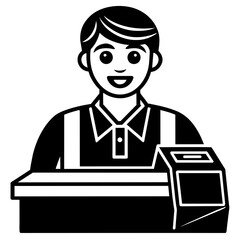 Cashier icon vector silhouette 