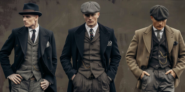 Stylish man. Classic clothes fashion. Peaky blinder style