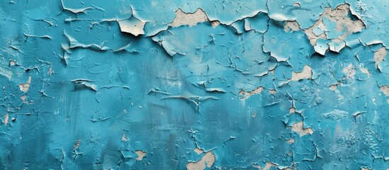 Peeling blue wall texture - obrazy, fototapety, plakaty