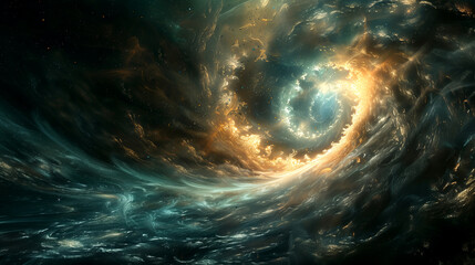 Swirling vortex of energy and light, Abstract galaxy background - obrazy, fototapety, plakaty