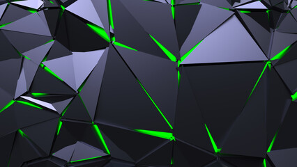 Abstract Polygonal Green Light Background Art Backgrounds 3D Illustration Volume-1