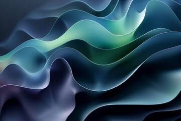 Abstract design of an elegant, curved form with blue and green gradients - obrazy, fototapety, plakaty