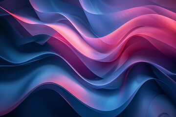 Abstract design of an elegant, curved form with blue and pink gradients - obrazy, fototapety, plakaty