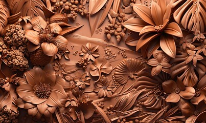 Produce a detailed clay sculpture in a traditional art medium that brings to life the enchanting world of an exquisite plant sanctuary, seen from a high-angle perspective for a unique visual experienc