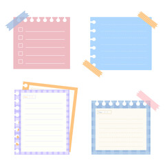 Cute notepad, paper vector illustration