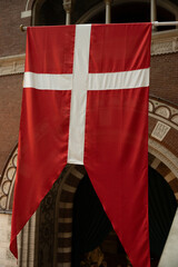 Danish national flag located in Copenhagen City Hall - 790097352