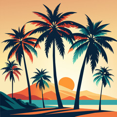 Fototapeta na wymiar Create 3 tropical palm against a clean white background