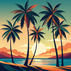 Create 3 tropical palm against a clean white background