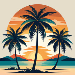 Create 3 tropical palm against a clean white background