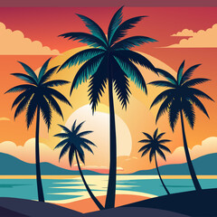 Fototapeta na wymiar Create 3 tropical palm against a clean white background