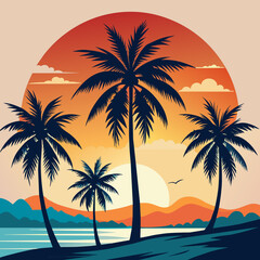 Create 3 tropical palm against a clean white background